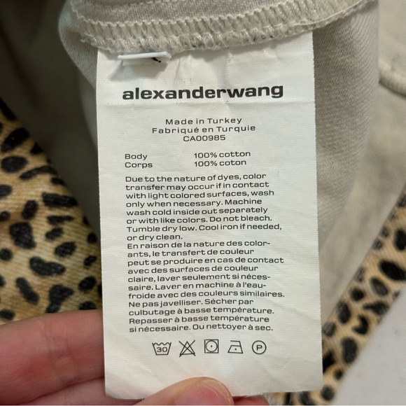 Alexander Wang Leopard Print Denim Mini Dress - Picture 6 of 9